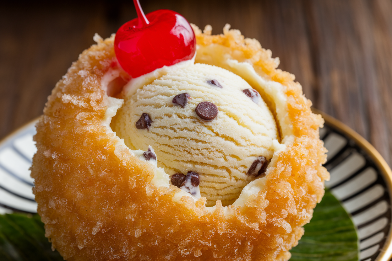 How come fried ice cream doesn't melt?