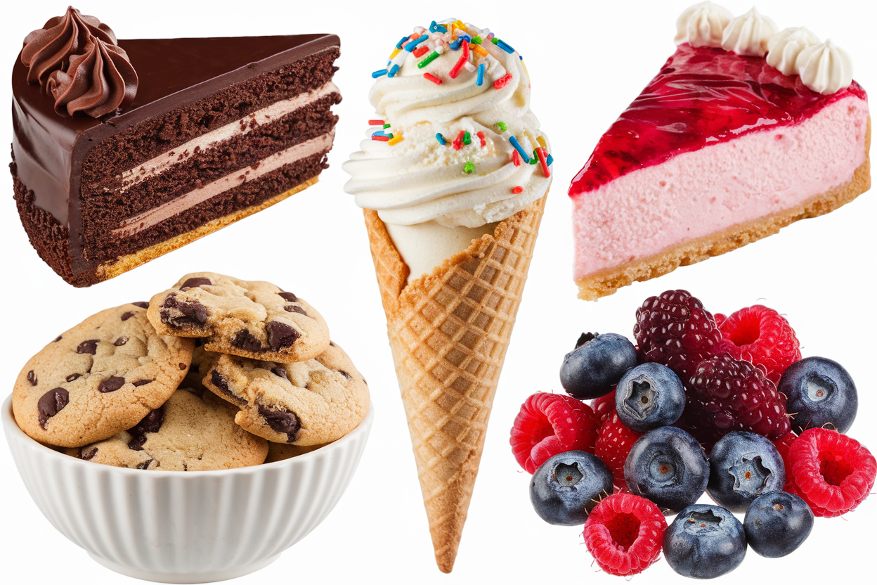 What are 5 common desserts?