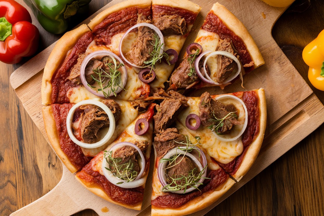 What is a birria pizza made of?